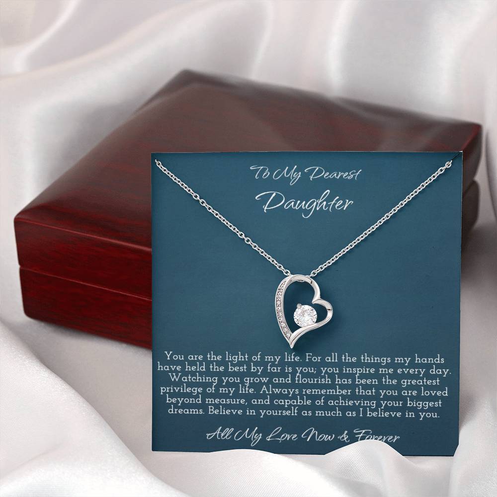 To My Dearest Daughter - Forever Love Heart Necklace