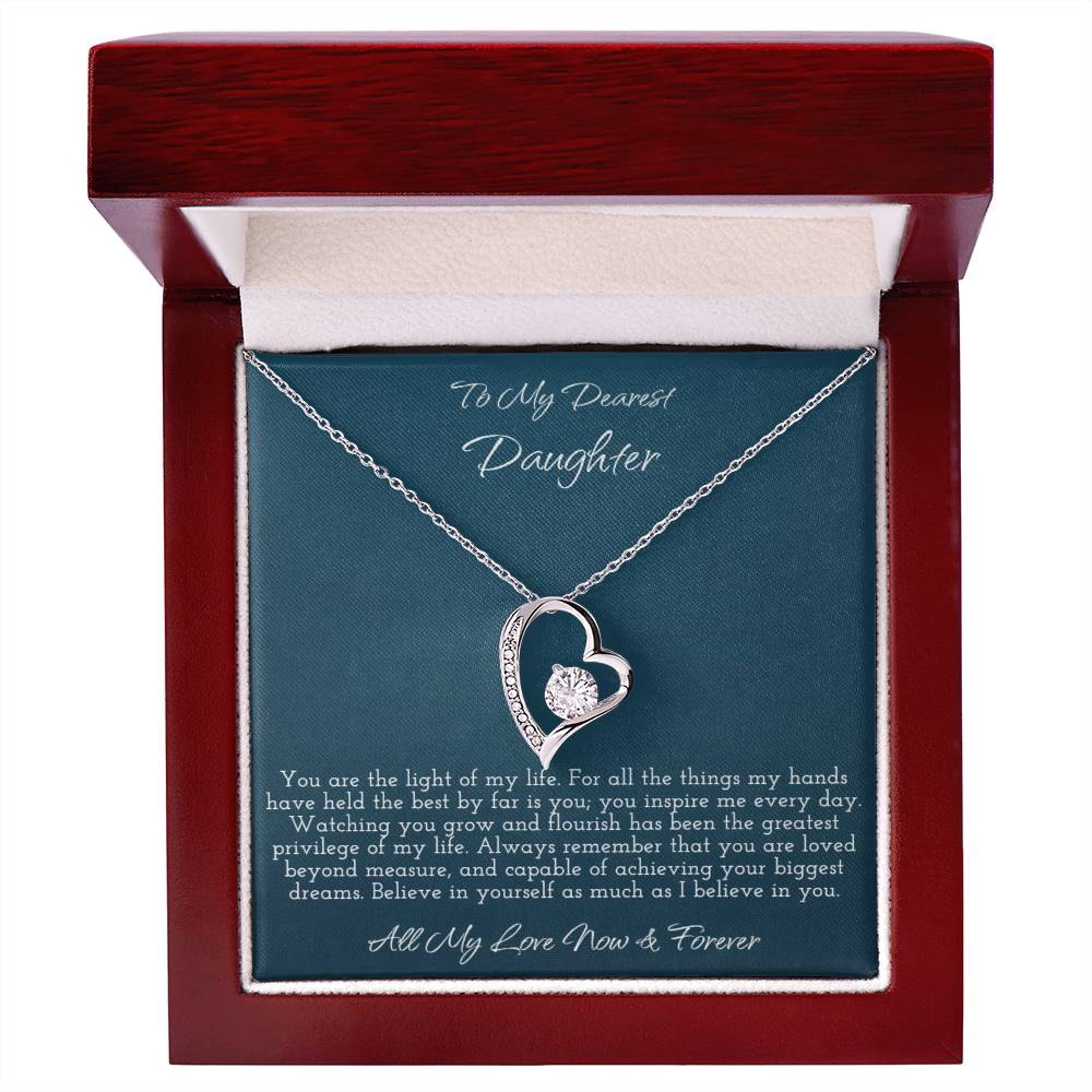 To My Dearest Daughter - Forever Love Heart Necklace