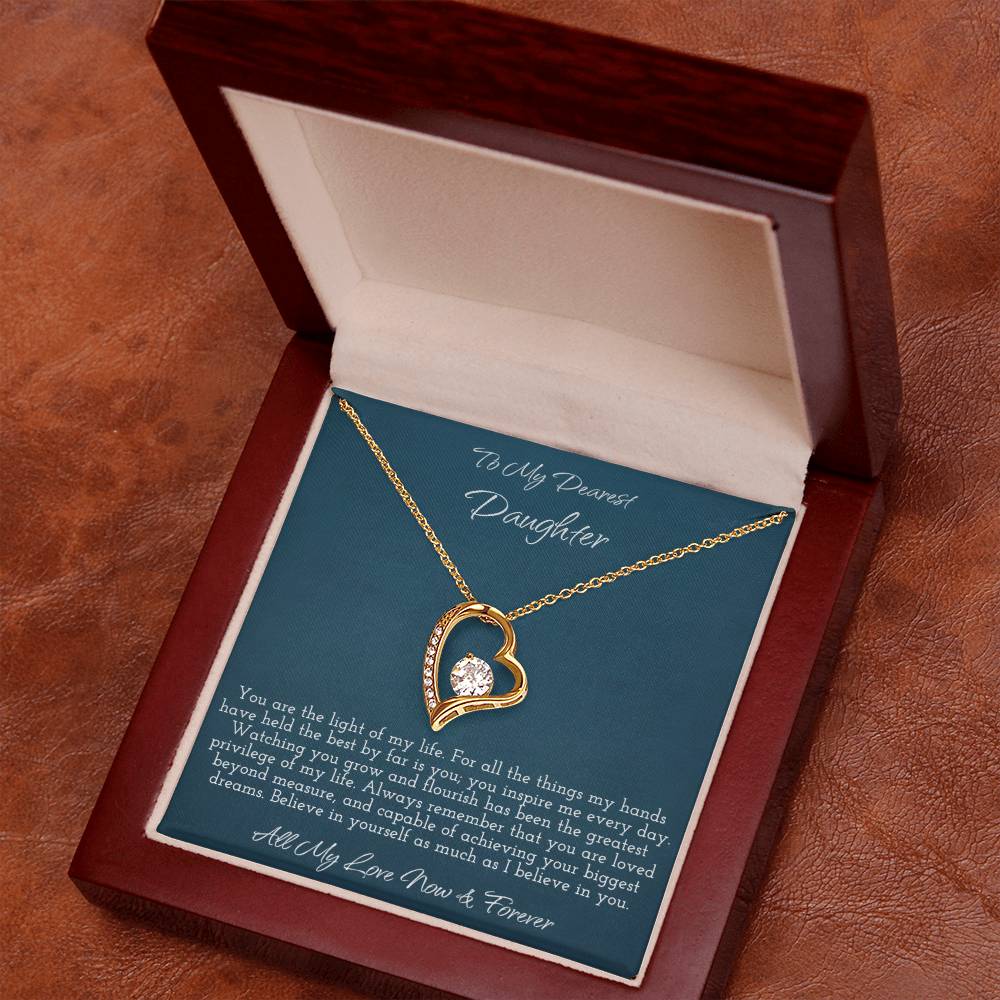 To My Dearest Daughter - Forever Love Heart Necklace