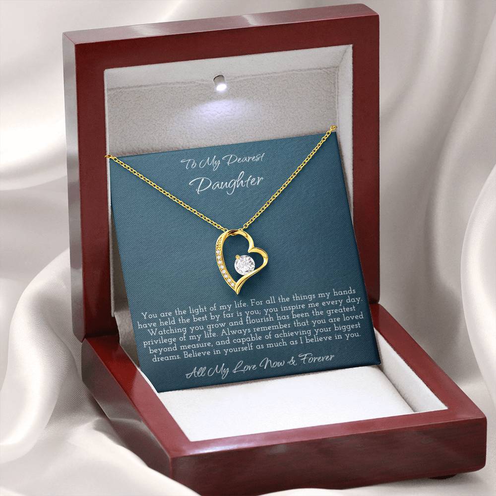 To My Dearest Daughter - Forever Love Heart Necklace