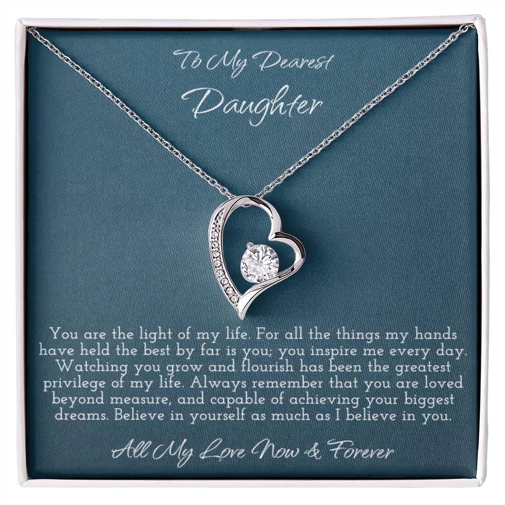 To My Dearest Daughter - Forever Love Heart Necklace