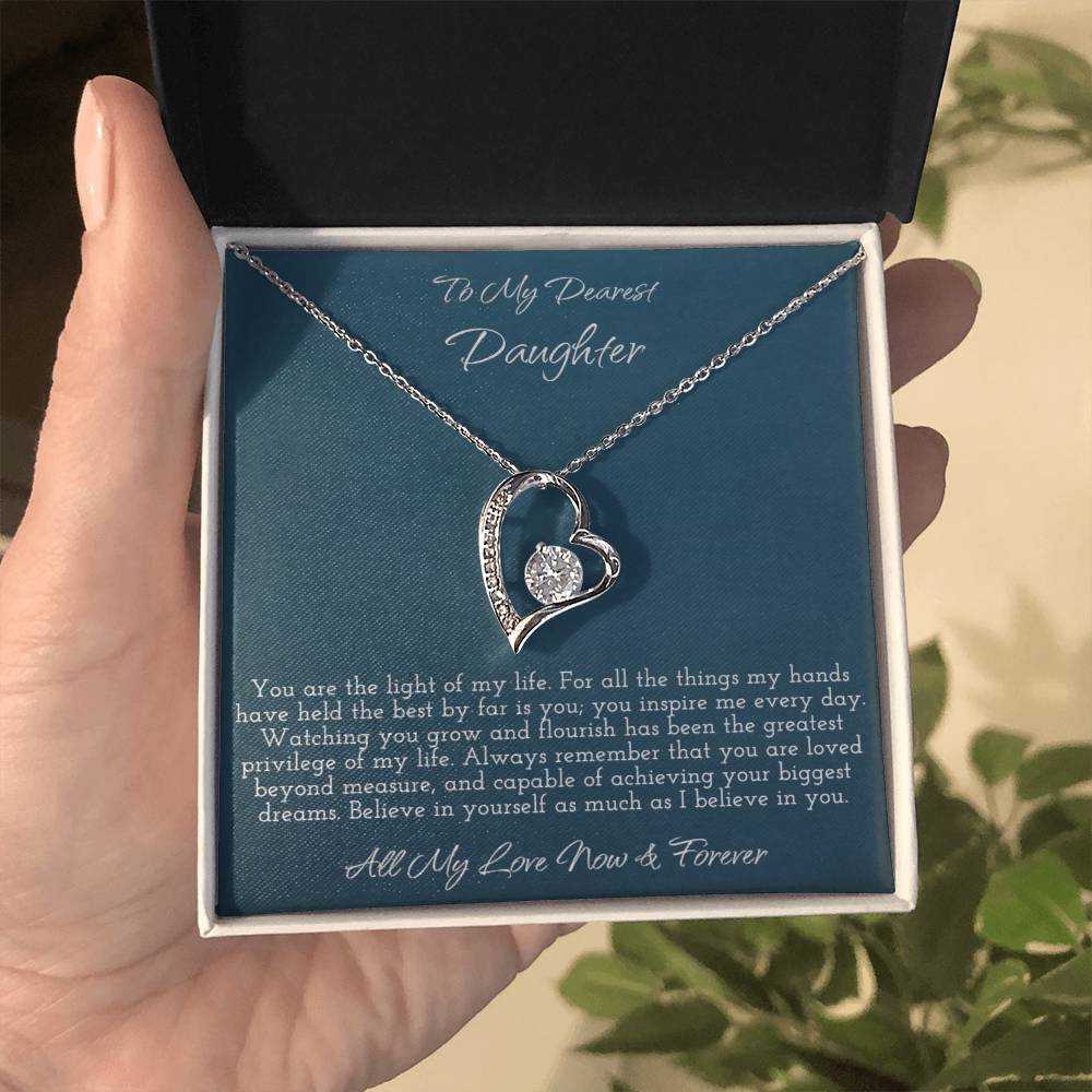 To My Dearest Daughter - Forever Love Heart Necklace