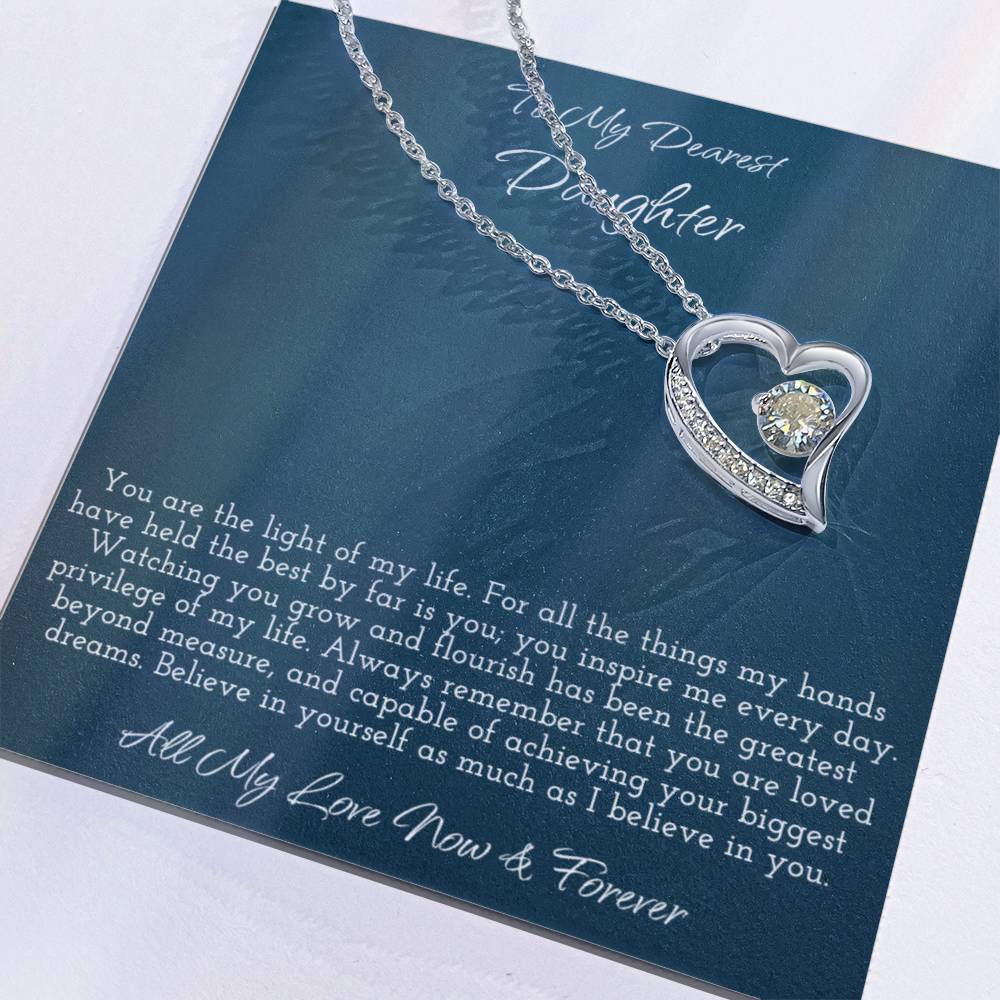 To My Dearest Daughter - Forever Love Heart Necklace