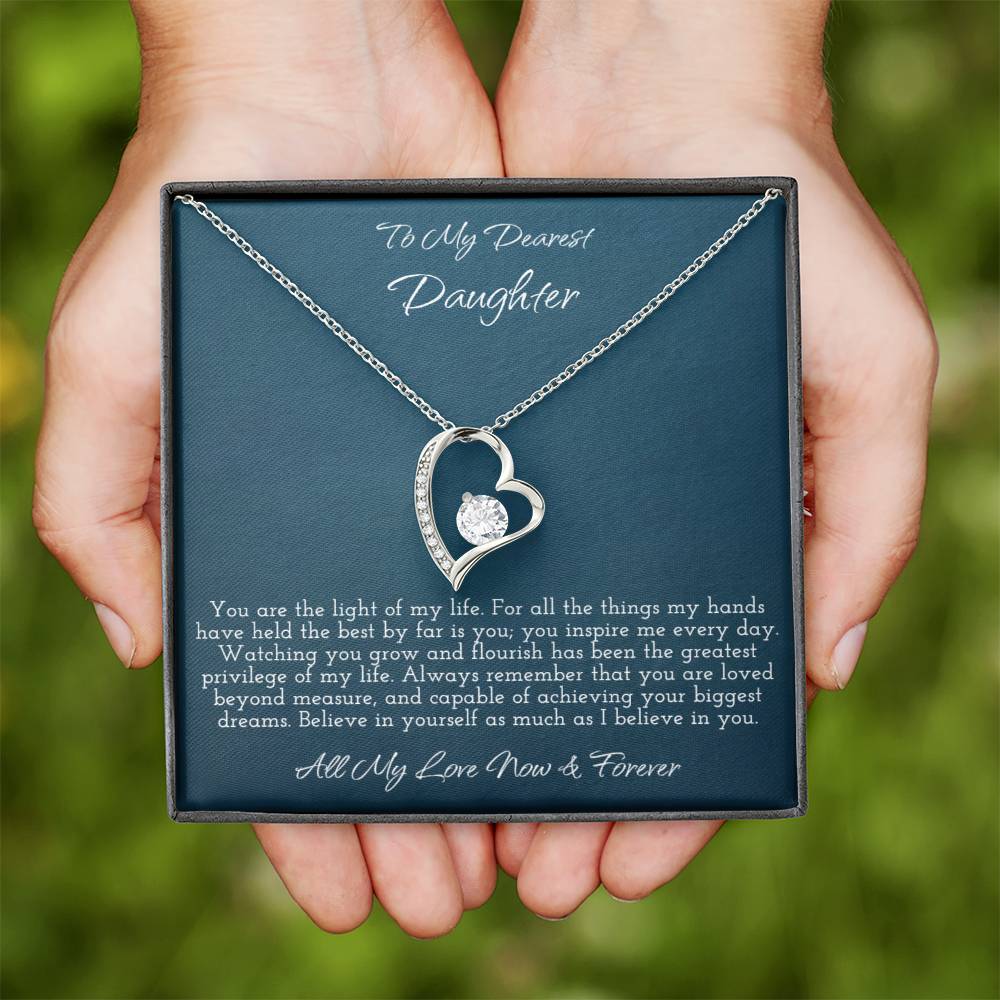 To My Dearest Daughter - Forever Love Heart Necklace