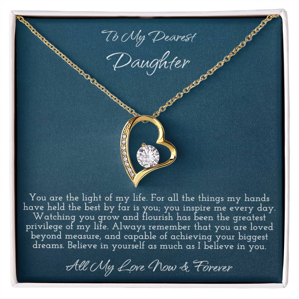 To My Dearest Daughter - Forever Love Heart Necklace