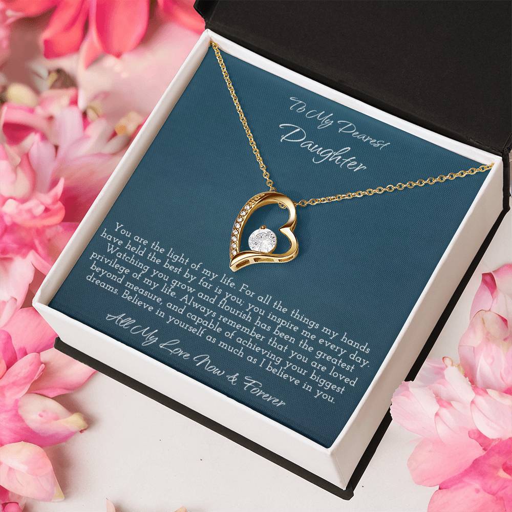 To My Dearest Daughter - Forever Love Heart Necklace