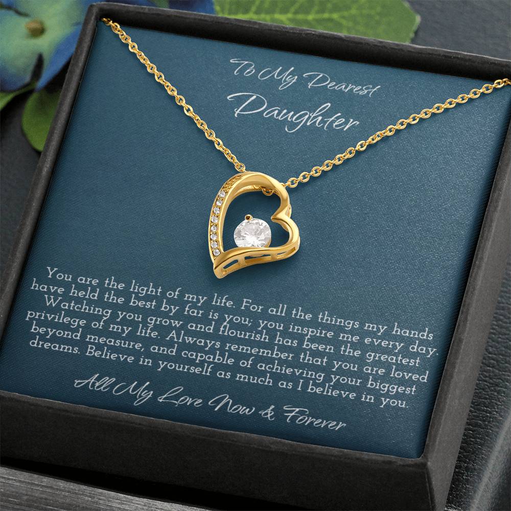 To My Dearest Daughter - Forever Love Heart Necklace